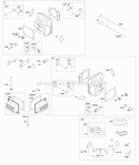 Cylinder Head Rocker Arm Cover Intake Manifold Diagram and Parts List for 44R677-0001-G1  Briggs and Stratton Engine